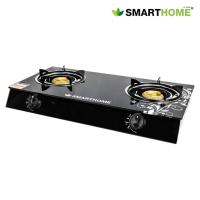 ราคา SMARTHOME เตาแก๊ส หน้ากระจก หัวคู่ เตาแก๊สหน้ากระจก สองหัว แบบ กระจกนิรภัย รุ่น SM-GA2H-06 เตาแก๊ส 2 หัว ทองเหลืองคู่ (14075666186)