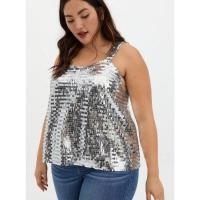 ราคา เสื้อสายเดี่ยวปักเลื่อมสีเงิน แบรนด์ TORRID ส่งฟรี (23167317137)