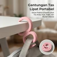 ราคา GANTUNGAN [2-in-1] Aesthetic Folding Bag Hanger - Bag Charm & Portable Hook Anti-Dirty - Luxury Design Multipurpose Table Keychain - Wallet Hanger Bag Accessories (50259562738)