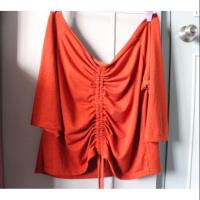 ราคา เสื้อปาดไหล่ สาวอวบอ้วน เชือกดึง สีส้มอิฐ (7231500571)