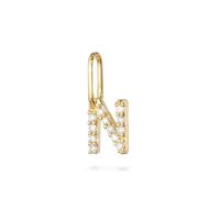 ราคา จี้ทองแท้ 9K/14K ตัวอักษร N ฝังเพชร - N Letter Pendant with Diamonds (43378343433)