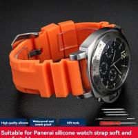 ราคา 22 มม.24 มม.สีดําสีฟ้าสีส้ม Armygreen นาฬิกายางซิลิโคน Watchband fit สําหรับ Panerai PAM111 PAM441 PAM386 Series สายคล้อง WO1L (56054055279)