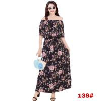 ราคา เดรสยาวกระโปรงระบาย เอวสม็อคยืดได้ตามสัดส่วน ผ้าสปันนิ่มพริ้วไม่ร้อน ลายสวยราคาถูก (7851405192)