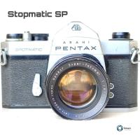ราคา กล้องฟิล์ม SLR ยี่ห้อ Asahi Pentax Stopmatic Sp บอดี้เงิน-ดำ พร้อมเลนส์ Super Takumar 55mm F1.8 portrait (23274720040)