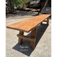 ราคา ม้านั่งไม้สักยาว เก้าอี้ไม้สักยาว สไตล์ธรรมชาติ ขนาด : 40 x 210 x 45 ซม. (44709970844)