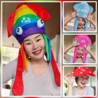 ราคา (1 ใบ) หมวกปลาหมึก หมวกรูปสัตว์ หมวกแฟนซี คอสตูม คอสเพล การ์ตูน squid fancy hat m24 (25505525651)