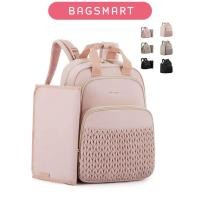 ราคา BAGSMART กระเป๋าใส่ผ้าอ้อม กระเป๋าเด็ก 17-27 ลิตร ดีไซน์เก๋ กระเป๋าเป้เดินทางสำหรับเด็ก พร้อมช่องเก็บของแบบมีฉนวน, แผ่นรองเปลี่ยนผ้าอ้อม, สายรัดรถเข็นเด็ก (40062758566)