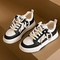 ราคา เชือกรองเท้า เชือกรองเท้ากลม Low-Top กีฬารองเท้าสีขาว 2025 สไตล์ใหม่ Retro Breathable หนาSoled Casual ขนมปังรองเท้าเกาหลีรุ่น Color-Blocking รองเท้าผ้าใบรองเท้าผู้หญิง (53508146413)