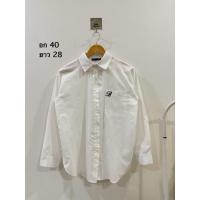 ราคา เสื้อเชิ้ตแขนยาวสีขาวปักโลโก้ dazy (43058123895)