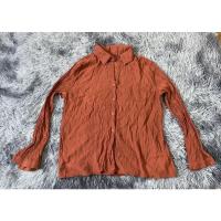 ราคา เสื้อเชิ้ต ผ้าย่นๆ สีส้มอิฐ (13083015769)