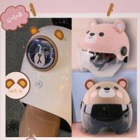 ราคา หมวกกันน๊อค เด็ก 3-14 ขวบ หมวกกันน็อกการ์ตูนระบายอากาศ หมวกกันน็อคเด็กลายหมี ป้องกันรังสี UV เลนส์สีขาว (22755989949)