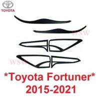 ราคา ครอบไฟหน้า ไฟท้าย โตโยต้า ฟอร์จูนเนอร์ 2015 - 2021 ครอบไฟท้าย TOYOTA FORTUNER สีดำด้าน ครอบ ไฟ แต่งไฟ 2016 2017 2018 (24341446310)