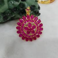 ราคา จี้ & เข็มกลัด พลอยสีแดงอมชมพูทับทิม งานชุปทองไมครอน (1046144613)