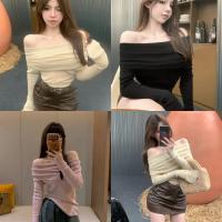 ราคา Bonnieเสื้อปาดไหล่ข้างเดียว ไหมพรม สีพื้น เปิดไหล่ เข้ารูป ผ้านิ่ม เสื้อแขนยาว สีพื้น ทรงสวย ใส่สบาย#95148 (27218737371)