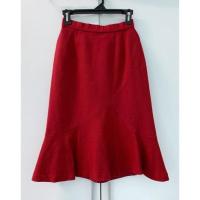ราคา กระโปรงผ้า wool สีแดง ทรงสอบ/ทรงดินสอ ปรายบาน แบรนด์ Louis Joone Japan (5691623836)