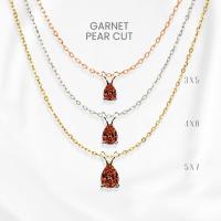 ราคา สร้อยคอโกเมนแท้ (Garnet) หยดน้ำซิกเนเจอร์ เงินแท้ 925 ชุบทองคำขาว / ทอง / โรสโกลด์ จี้พลอย GEORGE (56558245191)