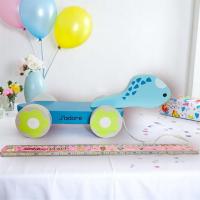 ราคา ของเล่นเด็ก ลากจูงไดโนเสาร์งานไม้ ของเล่นรถไม้ลากจูง J'adore wood baby toy dinosaur มือสอง (26267320437)