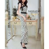ราคา จั้มสูทลูกไม้ขายาว สายผูกไหล่ อกเสริมฟองน้ำ (24073395969)