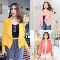 ราคา เสื้อสูทปกแหลม ผ้าฮานาโกะ Blazer แฟชั่นทันสมัย (2070530188)