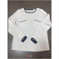 ราคา Btalin➰เสื้อสีขาวขลิบกรม (79080992)