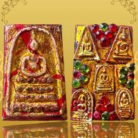 ราคา พระสมเด็จโตประดับพลอยด้านหน้าฝั่งเม็ดพระธาตุหลังเบญจภาคี (46105422947)