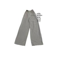 ราคา กางเกงขายาว Zara เอวเชือกผูก ผ้า Polyester สีเทาอ่อน (25283444874)
