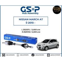 ราคา เพลาขับทั้งเส้น ซ้าย/ขวา Nissan March AT ปี 2010 ขึ้นไป เพลาขับทั้งเส้น GSP นิสสัน มาร์ช (21388142036)