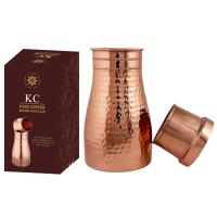 ราคา Pure Copper Designer Copper Water Jug | เหยือกน้ำทองแดงมีฝาปิด ลายตอก 1250 ML (42529463015)