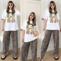 ราคา Style Set เซทเสื้อยืดคอกลมแขนสั้น สกรีน มาพร้อมกับกางเกงขายาว (26635646124)