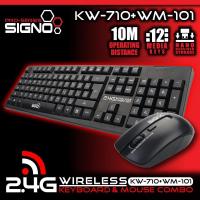 ราคา SIGNO Wireless Keyboard+Mouse รุ่น KW-710+WM-101(black) (2376064873)