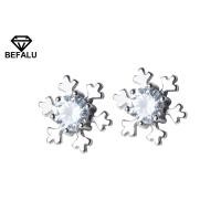 ราคา ต่างหูเกล็ดหิมะเงินแท้ 925 พร้อมหิน เบฟาลู - บาท19 (47060699554)