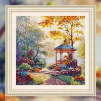 ราคา Gazebo 11CT เย็บปักถักร้อยเต็มรูปแบบที่เรียบง่ายทันสมัยปักครอสติสงานศิลปะตกแต่งผนัง 75x75 ซม. (28522425967)