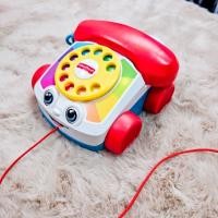 ราคา ของเล่นแบรนด์เนมมือสองคุณภาพเกรดดี Fisher-Price Chatter Telephone โทรศัพท์สายดึงสุดน่ารัก (41159462642)