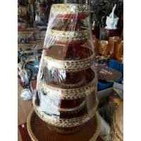 ราคา โตกไม้งานเดินเส้น 5ชิ้น/ชุด (4324610874)