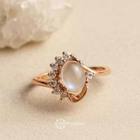ราคา Nitty's Gems | แหวนเงิน925 พลอยมูนสโตน ชุบพิงค์โกลด์ 18K (43818923487)