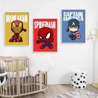 ราคา COD Marvel Wall Art โปสเตอร์ SpiderMan Iron Man Avengers Superhero เด็กตกแต่งห้องการ์ตูนผ้าใบภาพวาดภาพพิมพ์ผนังตกแต่ง,ไม่มีกรอบผ้าใบภาพวาดของขวัญ EXU9 (45858996167)