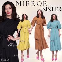 ราคา Mirrorsister 21014.5 เดรสตัวเก๋ ช่วงบนเป็นแขนพอง มีสายให้ผูกที่เอวเพื่อความเข้ารูป ช่วงล่างเป็นกระโปรงทรงหางปลา (18971381162)
