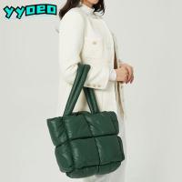 ราคา YYOEO Quilted Tote Bag for Women Shopper Bag Down Padding Down กระเป๋าถือผ้าฝ้ายเบาะ (54959547853)