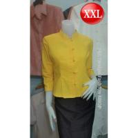 ราคา #เสื้อผ้าไทยสีเหลือง เสื้อผ้าฝ้ายสีเหลือง เสื้อผ้าฝ้ายพื้นเมืองสีเหลือง เสื้อทำงาน สีเหลืองปักผ้าสีเปลือกไม้ (1816522220)
