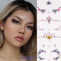 ราคา WELLNESSSPOT Face Tattoo สติกเกอร์ 3D แฟชั่นเทศกาลแต่งหน้าตกแต่งเพชรคิ้วสติกเกอร์ตกแต่งเล็บตาเงาคริสตัลไข่มุกเล็บ Charms (47160376143)