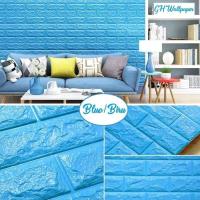 ราคา วอลล์เปเปอร์สติกเกอร์ติดผนังอิฐโฟมลายนูน 3ง สีฟ้า (42071181237)
