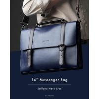 ราคา ZETTINO กระเป๋าหนังแท้ 14" Messenger Saffiano Bag (23165295360)