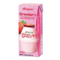 ราคา [0245666] Binggrae Strawberry Flavor Milk 200Ml. บิงเกร นมรสสตรอเบอร์รี่ 200 มล. (44180788117)