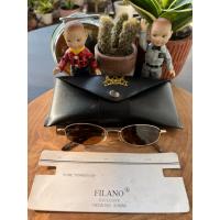 ราคา แว่นกันแดดวินเทจ 80s/John Lennon แว่นกันแดดวินเทจ ยี่ห้อ: FILANO 18KGP Made in Italy Size: 45 gold Frame (โลหะเคลือบด้วย optyl/astat) สแตนเลส (43958105557)