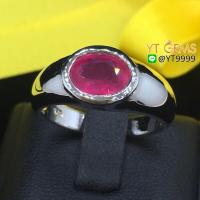 ราคา แหวนทับทิม แหวนเงินแท้92.5% ชุบทองคำขาว ประดับพลอยทับทิมแท้ YTG-7670 (3205924659)