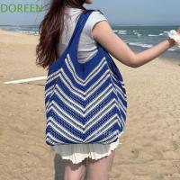 ราคา DOREEN Beach Starw Bag,กระเป๋าเก็บความจุขนาดใหญ่Hollowed Outกระเป๋าถัก,แบบพกพาBohemianกระเป๋าถือไหล่กระเป๋าสานกระเป๋ากลางแจ้ง (46809305107)
