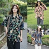 ราคา เสื้อเชิ้ตฮาวายสไตล์เกาหลี ลายดอกที่สวยงาม ผ้านิ่มใส่สบายทุกเวลา พิมพ์ลายใบไม้เพื่อความทันสมัย เสื้อ สงกรานต์ ผู้หญิง (28006888146)