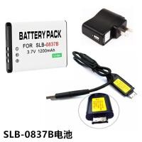 ราคา เหมาะสําหรับ Samsung L201 L301 สายชาร์จกล้องดิจิตอล SLB-0837B แบตเตอรี่ + เครื่องชาร์จ + สายเคเบิลข้อมูล (42580695169)