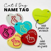 ราคา ป้ายชื่อสัตว์เลี้ยง สลักชื่อและเบอร์โทรฟรี Pet Name Tag แบรนด์ TA.THA.TA รุ่น Mini heart (54260486993)