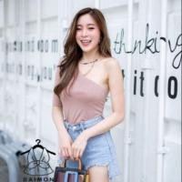 ราคา เสื้อปาดไหล่​ ข้างเดียว​ สุดฮิตค่า​ ผ้าเรย่อน​ แขนยาว​ สี​ nude (4101139596)